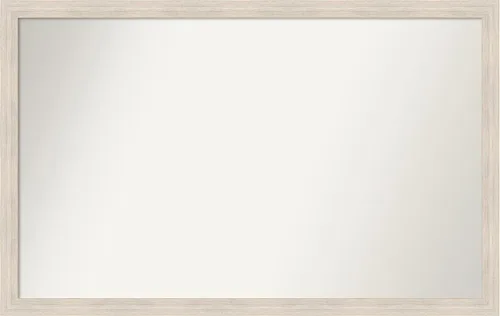 Miniatura 400 de Amanti Art Espejo de baño blanco para sobre el fregadero, 30 x 35 pulgadas, espejo de tocador rectangular estrecho de Eva de oro blanco, marco