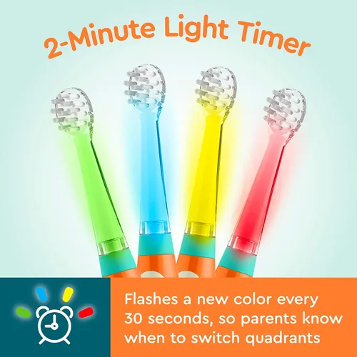 Miniatura 3 de Brusheez cepillo de dientes sónico para niños pequeños - cepillo de dientes seguro y suave para edades 1-3 con temporizador de 2 minutos iluminado