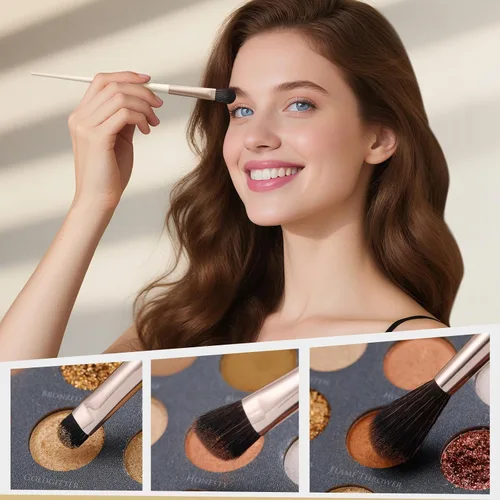 Miniatura 7 de docolor - Juego de 30 brochas de maquillaje profesionales Kabuki sintéticas de primera calidad, brocha de mezcla para base, polvo facial, rubor