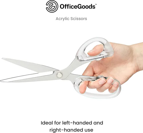 Miniatura 5 de OfficeGoods Tijeras acrílicas de acero inoxidable de 9 pulgadas para oficina y hogar, tijeras estéticas y afiladas multiusos, perfectas para coser