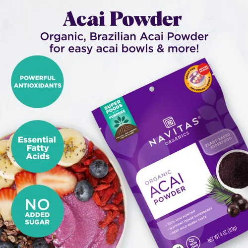 Miniatura 3 de Navitas Organics Acai en polvo – para cuencos de batidos, avena, salsas, salsas y más – antioxidantes, Omega 3 6 9, fibra – USDA orgánico, sin OMG