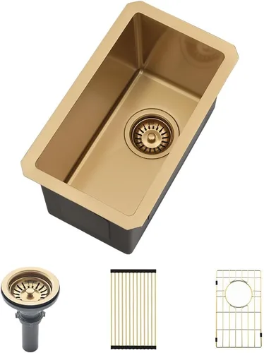 Miniatura 15 de Fregadero de Barra Negro de 10 Pulgadas Bajo Encimera-VASOYO 10x18 Fregadero de Barra Húmeda Bajo Encimera Pequeños Fregaderos de Cocina para RV