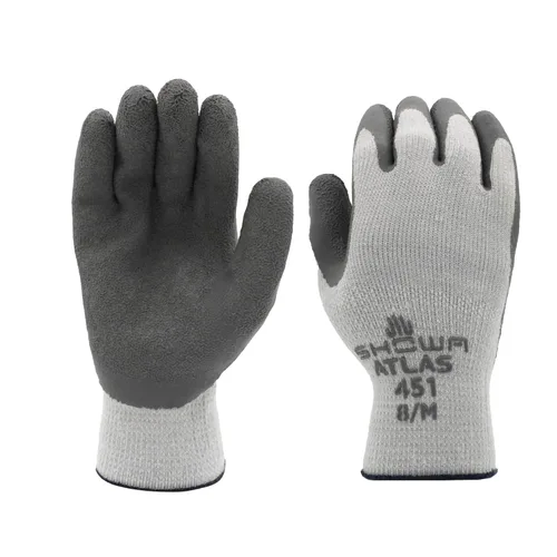 SHOWA Atlas 451 - Guantes de trabajo de invierno con palma recubierta de látex de caucho natural, aislados, de uso general con forro de mezcla de