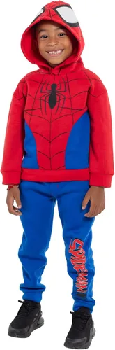 Miniatura 5 de Marvel Spider-Man Avengers - Conjunto de sudadera con capucha y pantalones deportivos de forro polar para cosplay de niños pequeños a niños grandes