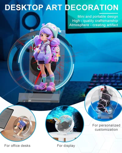 Miniatura 4 de Ventilador de Holograma 3D, Proyector de Ventilador de Holograma de 4.72 Pulgadas con WiFi - Adecuado para Eventos, Fiestas, Festivales y Decoración