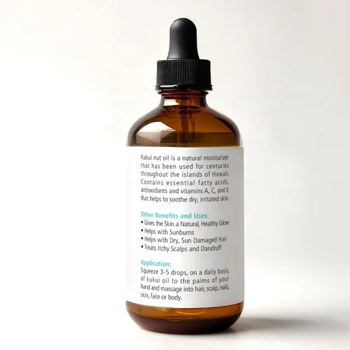 Miniatura 2 de Aceite de nuez Kukui hidratante antiencrespamiento para cabello y piel 100 puro prensado en frío Tratamiento de reparación del cabello