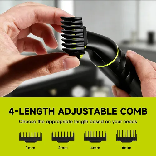 Miniatura 7 de Lanumi Kit de aseo 2 en 1 para hombre, recortadora de barba recargable inalámbrica, IPX7, maquinilla de afeitar eléctrica impermeable para nariz