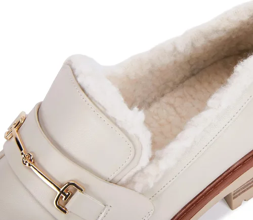 Miniatura 5 de VETASTE Mocasines clásicos de tacón grueso con plataforma y suela de lengüeta para mujer, con puntera redonda, zapatos Oxford con cadena de metal