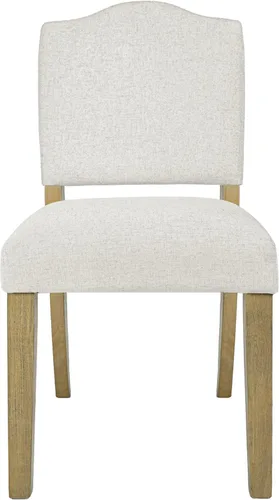Miniatura 23 de Homepop Silla de comedor con detalles festoneados, sillas de comedor Parsons tapizadas, muebles decorativos para el hogar, tejido gris claro