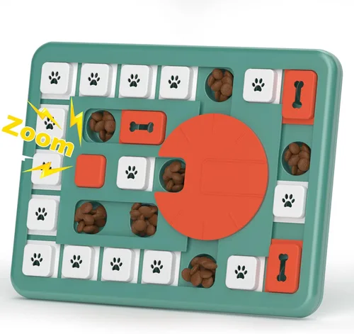 Miniatura 8 de FOXMM Juguetes interactivos de rompecabezas de golosinas para perros para entrenamiento de QI y estimulación mental, divertido alimentador lento