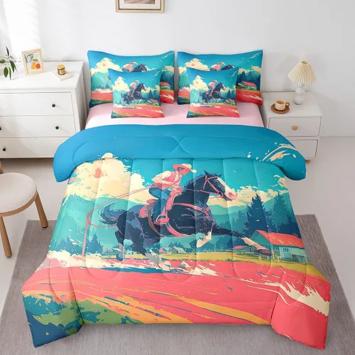Miniatura 27 de Erosebridal Juego de edredón de 7 piezas con diseño de piano, cama Queen en una bolsa, juego de ropa de cama retro con notación musical de guitarra
