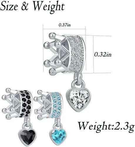 Miniatura 2 de YQSLIN - Abalorio colgante con forma de corazón de cristal con texto en inglés "You Always Be My Queen" para mujer
