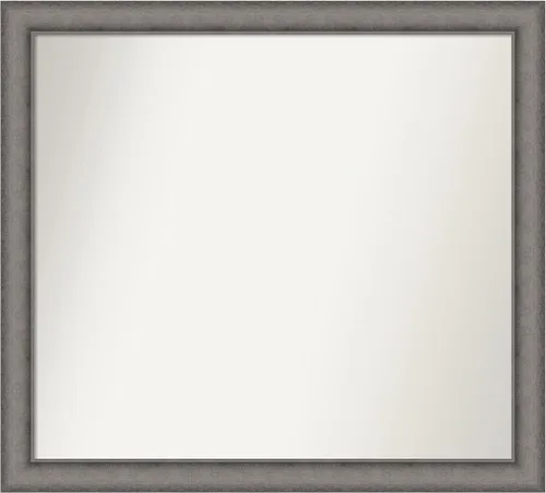 Miniatura 421 de Amanti Art Espejo de pared personalizado no biselado (24.5 x 24.5 pulgadas), marco gris marrón alta, varios tamaños personalizados, espejo de baño
