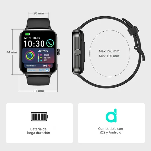 Miniatura 7 de Blackview 2026 Smart Watch (Answer/Make Calls), Fitness Watch for Men and Women with Heart Rate/SpO2/Sleep Monitor/2 Straps, 100+ Sports Modes, IP68