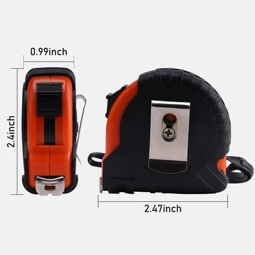 Miniatura 4 de LICHAMP Cinta métrica de 12 pies, paquete de 8 cintas métricas retráctiles de fácil lectura a granel con fracciones de 1/8, cinta de medición de 12