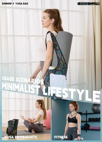 Miniatura 2 de Bolsa para esterilla de yoga – Neopreno, ligera, espaciosa, con gran bolsillo con cierre, ideal para esterillas de gimnasio, yoga y fitness Cosmic