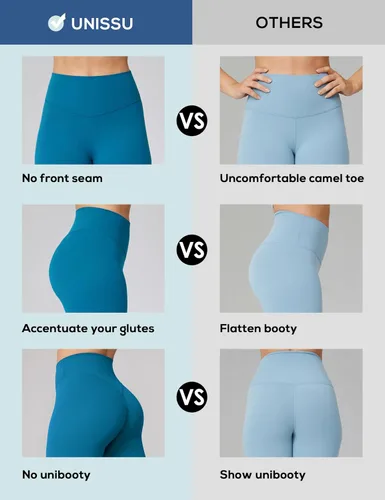Miniatura 6 de UNISSU Leggings de entrenamiento de cintura alta sin costura frontal para mujer, pantalones de yoga suaves para gimnasio, mallas atléticas - 25