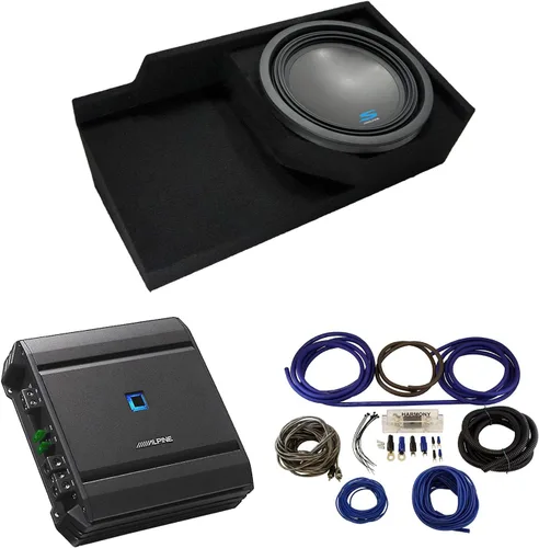 Miniatura 10 de American Sound Connection Alpine Type S - Paquete compatible con Chevy CK Silverado Ext Truck S-W12D4 1988-98 Single 12" Loaded Sub Box Enclosure
