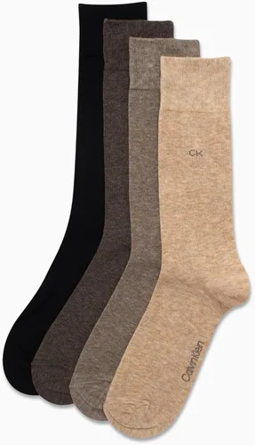 Miniatura 4 de Calvin Klein Calcetines de vestir para hombre - Calcetines de mezcla de algodón patrones y sólidos (paquete de 4)