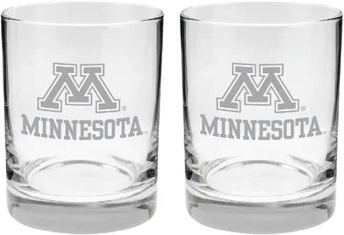 Miniatura 2 de Texas A&M Aggies - Juego de 2 vasos (2 caras), acabado satinado, roca (o whisky)