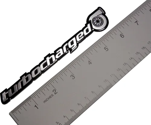 Miniatura 2 de Turbo TURBOCHARGED - Emblema de aluminio compatible con Honda Civic Si Acura NSX TSX RDX RSX Type-S Subaru Impreza WRX Mazda Mazdaspeed 3 6 Nissan