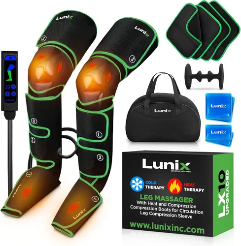 Lunix LX10 Masajeador completo de piernas para circulación, botas de compresión para circulación, sistema de compresión de recuperación de piernas,