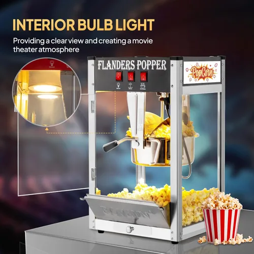 Miniatura 5 de Máquina de palomitas de maíz ROVSUN con hervidor de 8 onzas, hace hasta 32 tazas, máquina de palomitas de maíz comercial para mostrador, con cuchara