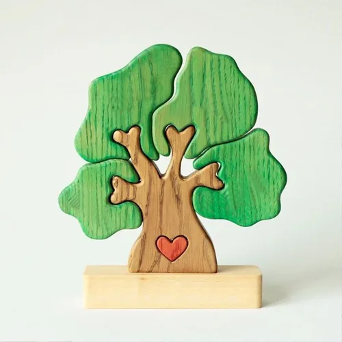 Miniatura 3 de Rompecabezas de madera familiar con diseño de animales de amor, rompecabezas de oso de madera, pieza decorativa de roble de madera personalizada