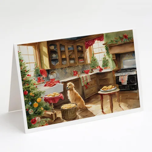 Miniatura 102 de Caroline's Treasures DAC3884GCA7P Paquete de 8 tarjetas en blanco de Navidad con galletas de husky siberiano Tarjetas de felicitación con sobres