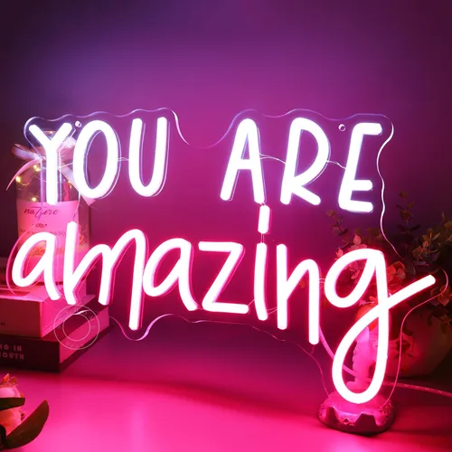 Miniatura 3 de SYLHOME Letrero de Luz LED de Neón "You Are Amazing" 5V para Dormitorio de Niñas y Niños, Sala de Estar, Aula, Decoración de Pared, Letrero