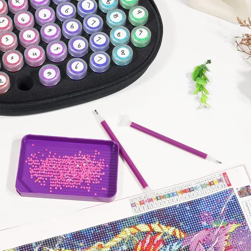 Miniatura 6 de ZORETCO Contenedores de almacenamiento de pintura de diamantes, 60 ranuras, kits de pintura de diamantes, accesorios y herramientas de pintura