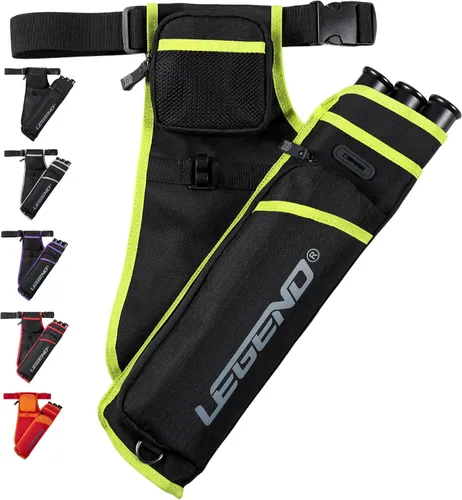 Miniatura 9 de LEGEND First Archery - Funda para flechas, carcaj de cadera con cinturón ajustable y 3 tubos de flecha, material de nailon duradero con ranura en T