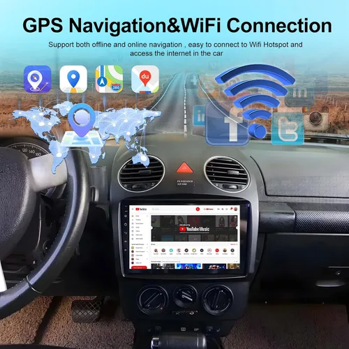 Miniatura 6 de 2+64G Carplay - Radio inalámbrica para coche Android para VW Beetle 2004-2010, pantalla táctil de 9 pulgadas con Android Auto/DSP/UI