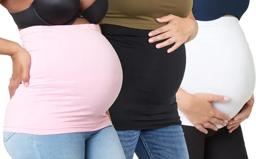 Miniatura 20 de Bandas para el vientre: disponibles en 8 tamaños y 7 colores. Extensor de camisa de maternidad y posparto, 3 paquetes para todas las etapas