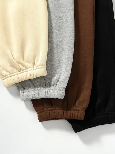 Miniatura 4 de SheIn Paquete de 4 pantalones deportivos de cintura elástica para mujer