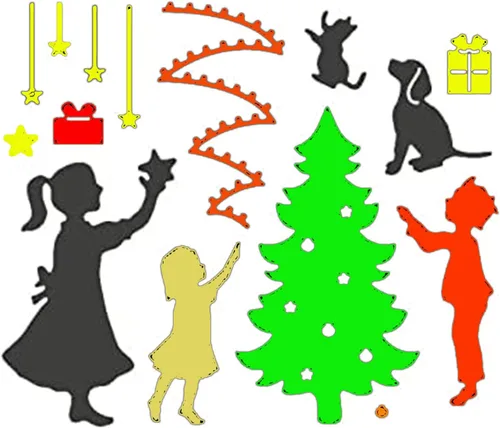 Miniatura 3 de Plantillas de corte para álbumes de recortes, troqueles de metal de Navidad para hacer tarjetas, plantilla de perforación para manualidades