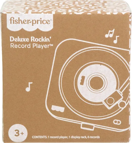 Miniatura 6 de Fisher-Price Juguete Musical Deluxe Rockin' Record Player Mesa Giradiscos de Juguete con 6 Álbumes para Juego Preescolar Más Álbum Exclusivo