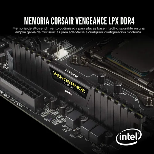 Miniatura 2 de Corsair Vengeance LPX 16GB (2x8GB) DDR4 DRAM 3200MHz C16 Kit de memoria de escritorio - negro (CMK16GX4M2B3200C16)