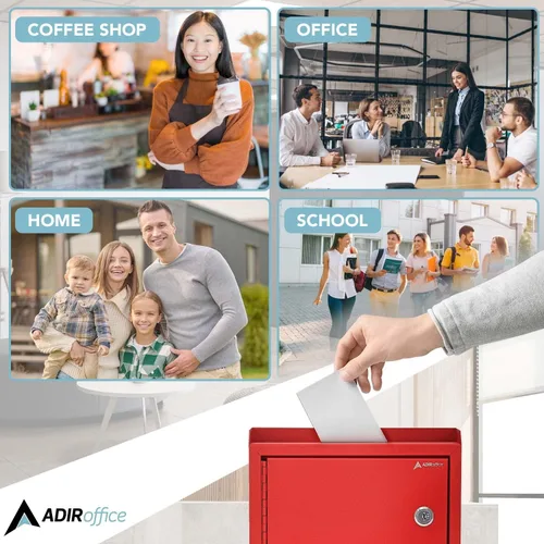 Miniatura 8 de Buzón de sugerencias de Adir Corp., multiusos, tamaño mediano, Rojo M