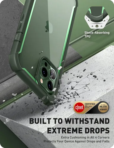 Miniatura 4 de i-Blason Ares - Funda para iPhone 13 Pro Max de 6.7 pulgadas [protector de pantalla integrado] [protección de grado militar] Funda transparente