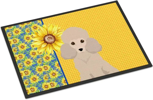 Miniatura 8 de Caroline's Treasures WDK5313MAT Airedale Terrier - Tapete para puerta delantera de 18 x 27 pulgadas, diseño de girasoles de verano, para entrada