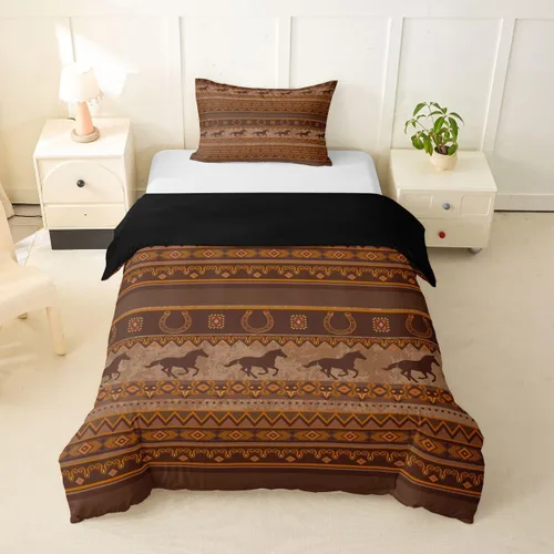 Miniatura 42 de Erosebridal Bohemian Duvet Cover Twin Country Southwestern Comforter Cover for Kids Teens Boho Aztec Arrows Diamond Bedding Set Black Gray Geometric