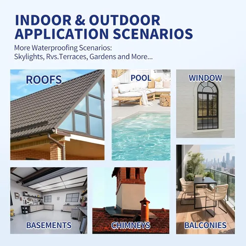 Miniatura 3 de WEBSTER Adhesivo impermeable invisible de 35 onzas para techos, paredes, baño, ducha, alféizares de ventanas, revestimiento impermeable