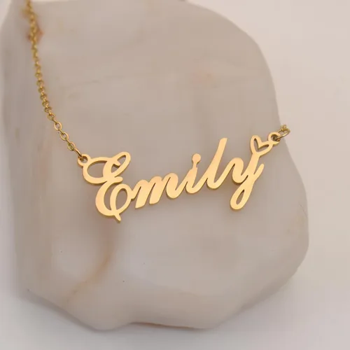 Miniatura 6 de Aoloshow Collar personalizado con nombre de corazón personalizado con cualquier nombre, joyería de acero inoxidable para mujer, regalo de graduación