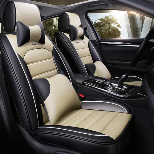 Miniatura 10 de otoez Fundas de Asiento de Coche de Piel Completas Juego Completo, 5 Asientos Fundas de Asiento de Piel Sintética para Coches, Protector de Asiento
