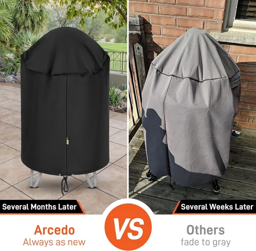 Miniatura 2 de Arcedo Funda redonda para ahumador de 30 pulgadas, cubierta vertical de carbón para ahumador, cubierta de cúpula de parrilla eléctrica