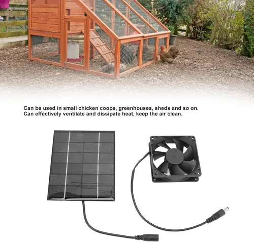 Miniatura 4 de Kit de ventilador de panel solar, mini ventilador de escape con energía solar, herramienta de disipación de calor para invernadero, gallineros