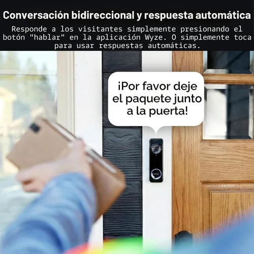 Miniatura 11 de Wyze Timbre de video con batería, cámara inalámbrica, 1536 x 1536 HD+ con visión nocturna a color, audio de 2 vías, vista 1:1 de cabeza a pies