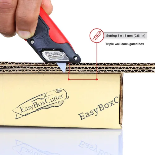Miniatura 6 de EasyCut 2000 - Cuchillo utilitario de corte de caja retráctil seguro, rojo, 09638