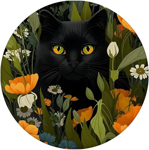 Miniatura 3 de Lindo gato escondido en flores de primavera estéticas divertidas PopSockets intercambiables PopGrip
